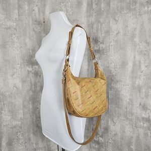 Desigual Intra Siberia Shoulder Bag Brown Colorful Spellout Hobo Purse Crossbody